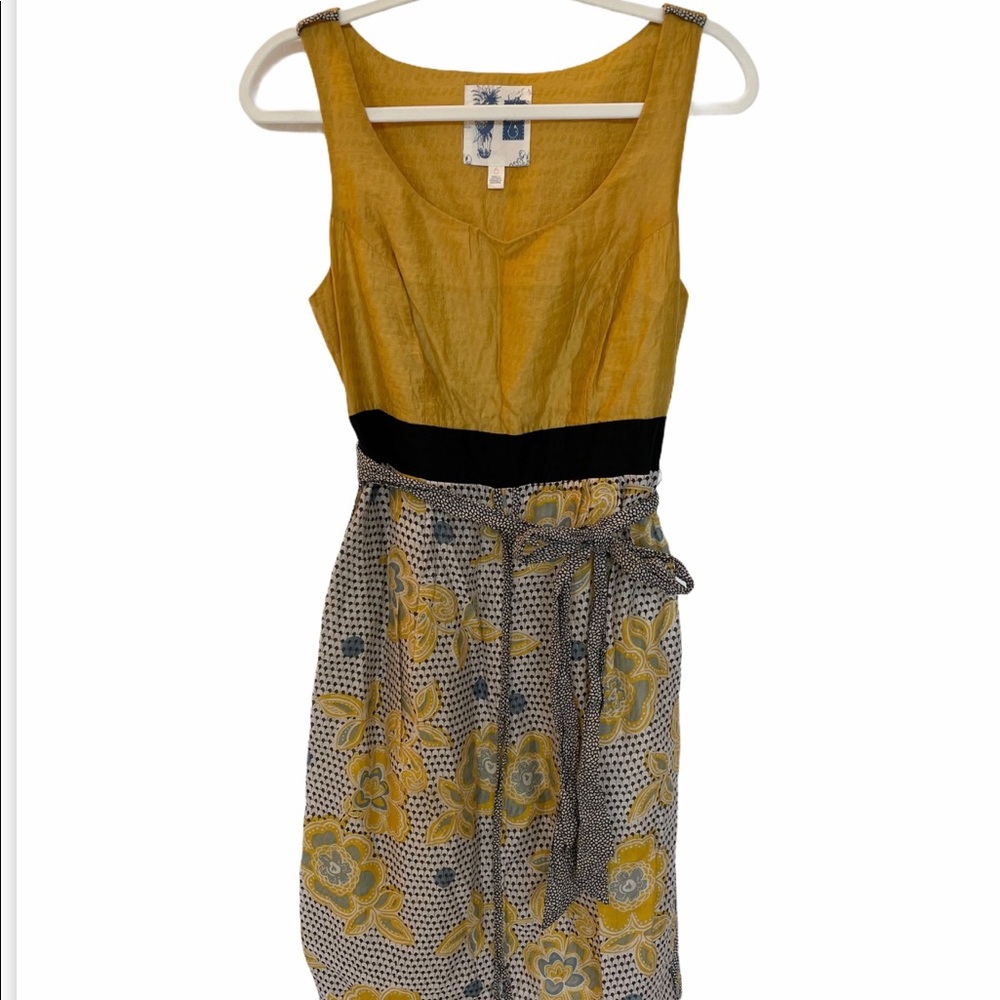 Anthro Edme & Esyllte Blooming Goldenrod Dress S-6